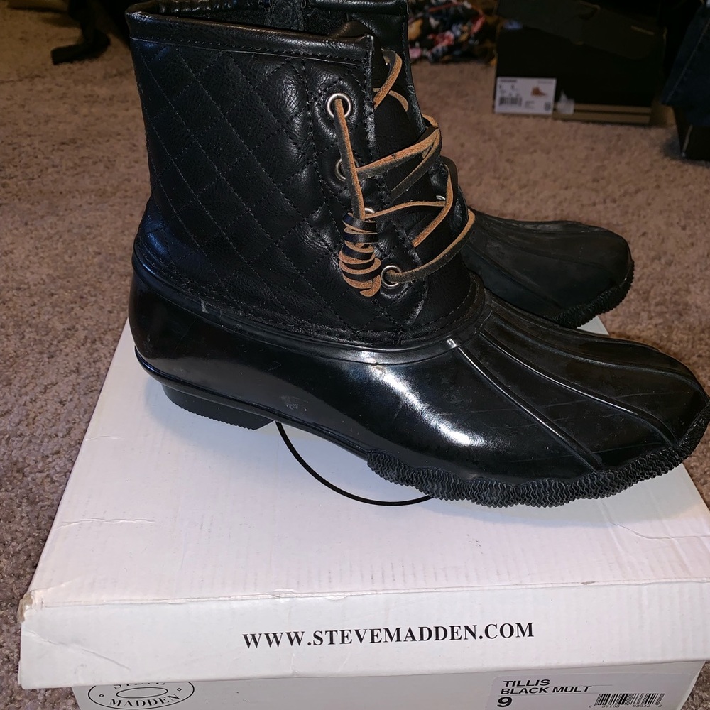 Black Steve Madden Rain Boots